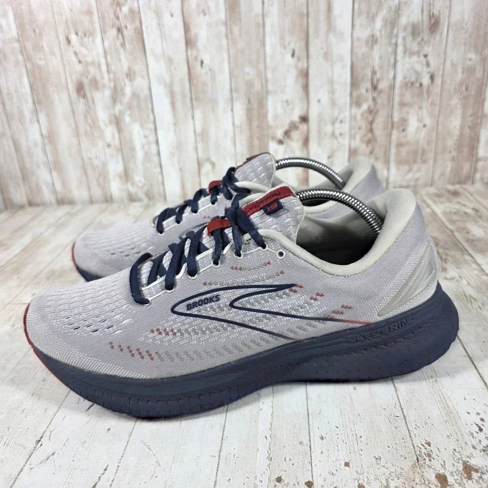 Brooks Glycerin 19 Mens Running Shoes Grey Navy Red 1103561D002 Size 11.5 D